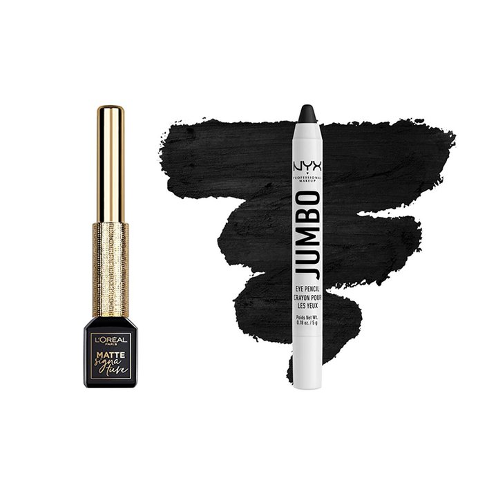loreal paris matte signature liner, nyx jumbo eye pencil
