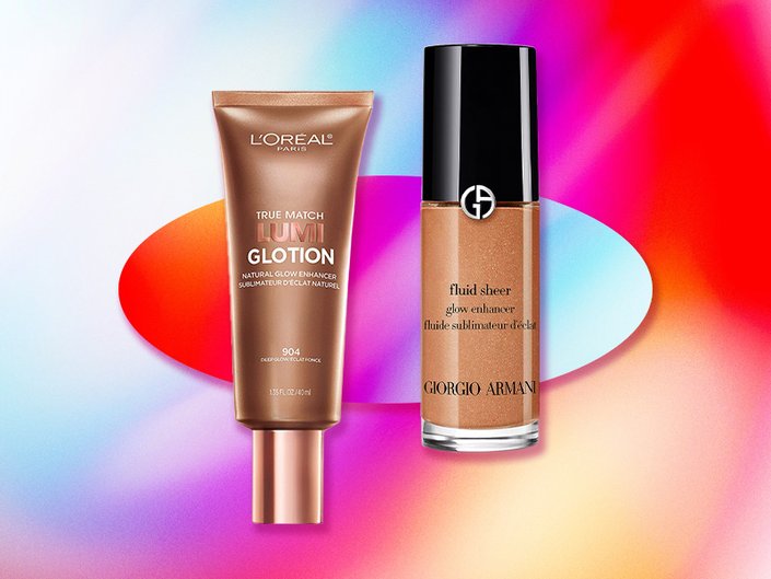 L’Oréal Paris True Match Lumi Glotion and Giorgio Armani Beauty Fluid Sheer Glow Enhancer Highlighter