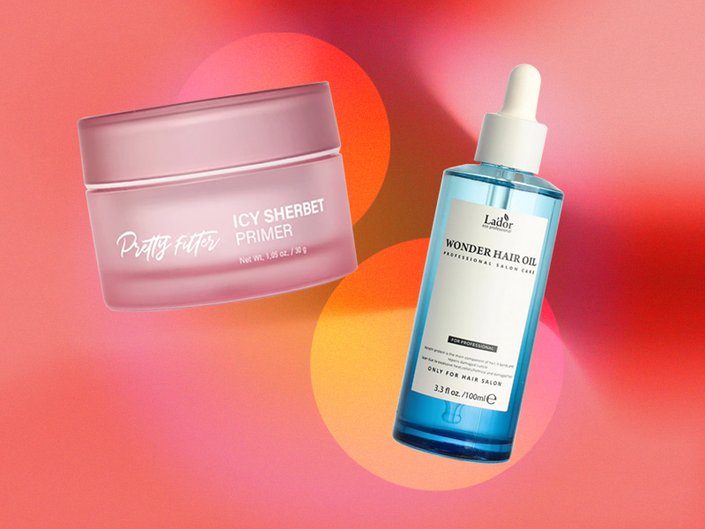 Touch in Sol Pretty Filter Icy Sherbert Primer and La’Dor Wonder Hair Oil