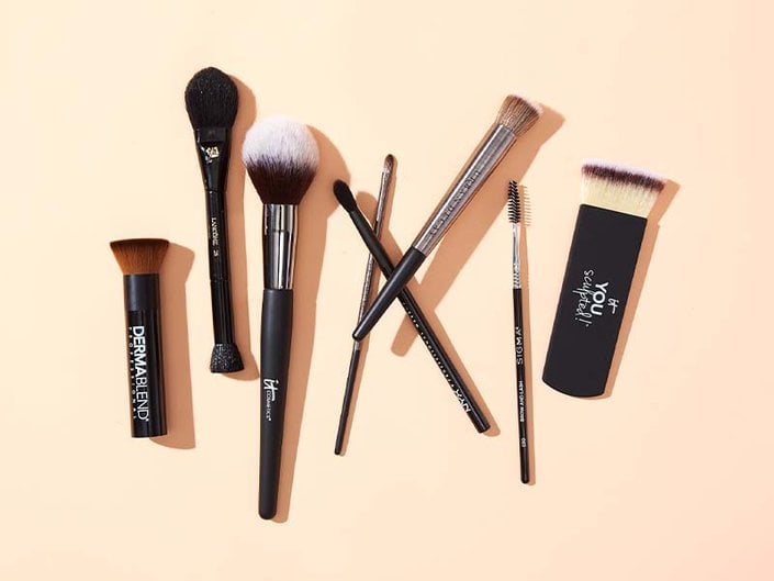 Assortment of makeup brushes