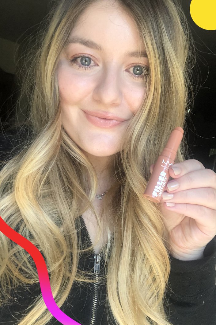 person wearing nude lipstick