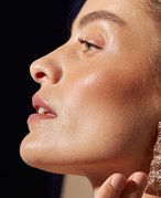 image of woman with glowy jawline