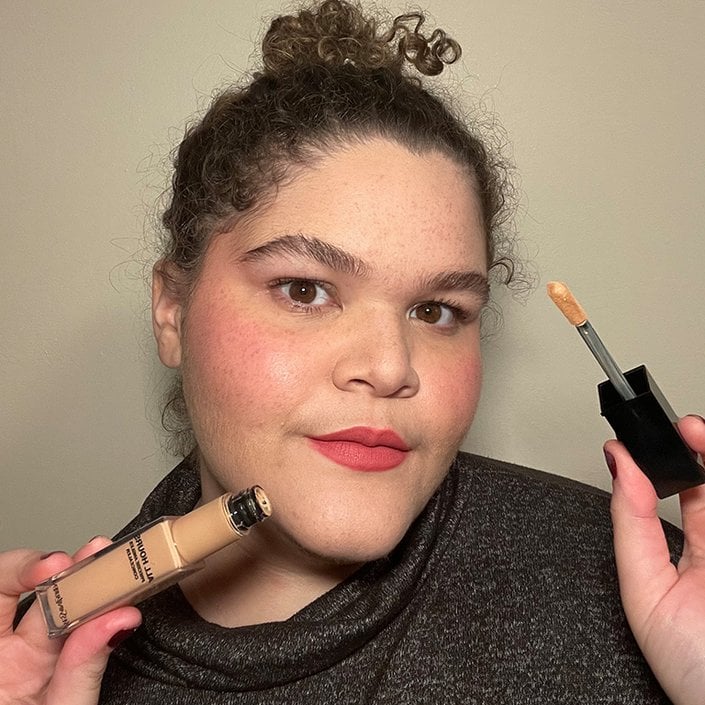 Alexis wearing the YSL Beauty All Hours Creaseless Precise Angles Concealer in LN1 Shade