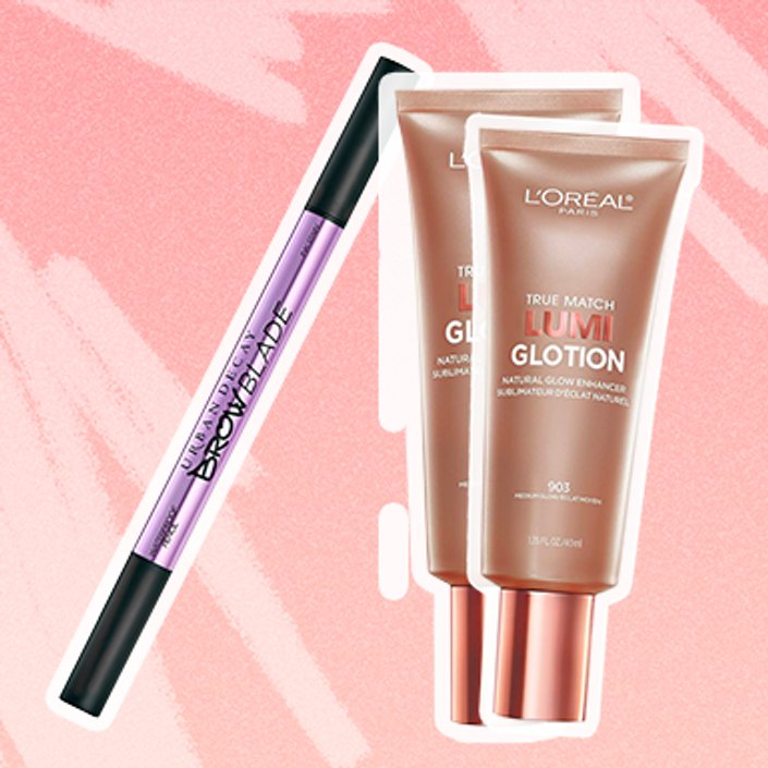 L'Oréal Paris True Match Lumi Glotion Natural Glow Enhancer, Urban Decay Brow Blade Ink Stain and Waterproof Pencil 